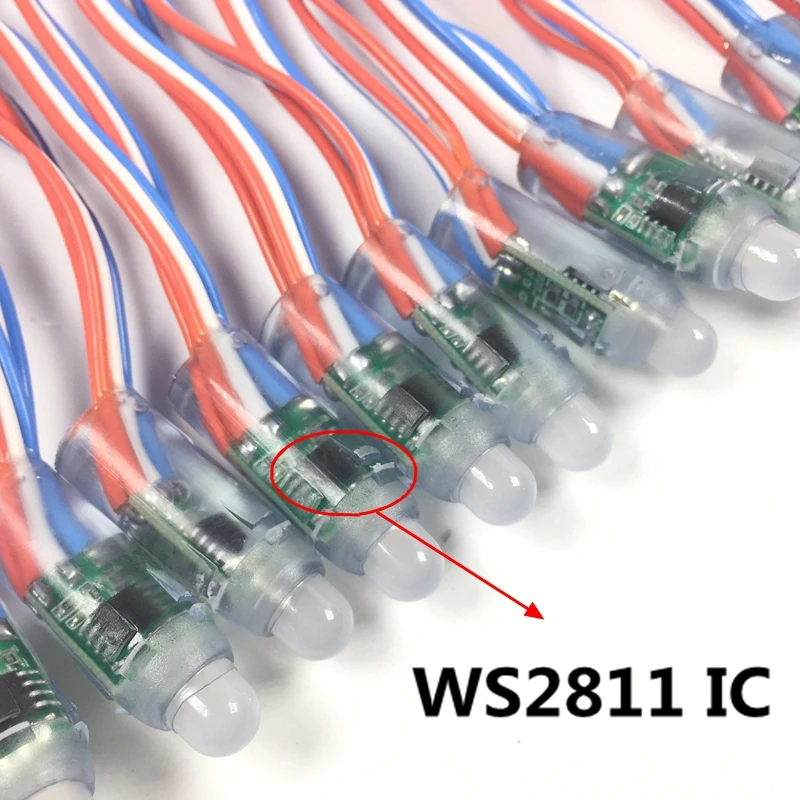 СВЕТОДИОДНАЯ Гирлянда WS2811 IC RGB 100 шт. постоянный ток 5 В/12 В 12 мм цифровой