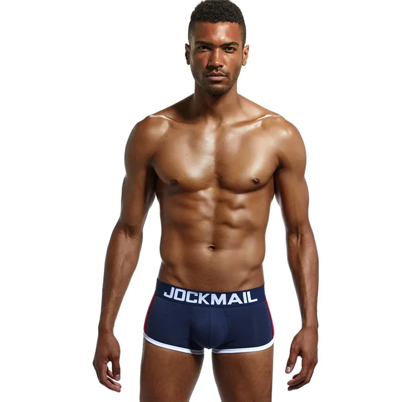 JOCKMAIL, Брендовое сексуальное мужское нижнее белье, боксеры с эффектом пуш-ап, боксеры, шорты, дышащая мужская посылка, увеличивающее мягкость, нижнее белье для геев