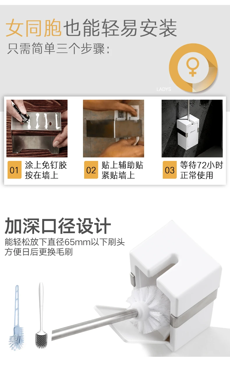 Houmaid модные аксессуары для ванной комнаты, набор для мытья туалета, держатель для туалетной щетки, серебряная нержавеющая стальная щетка для чистки стен
