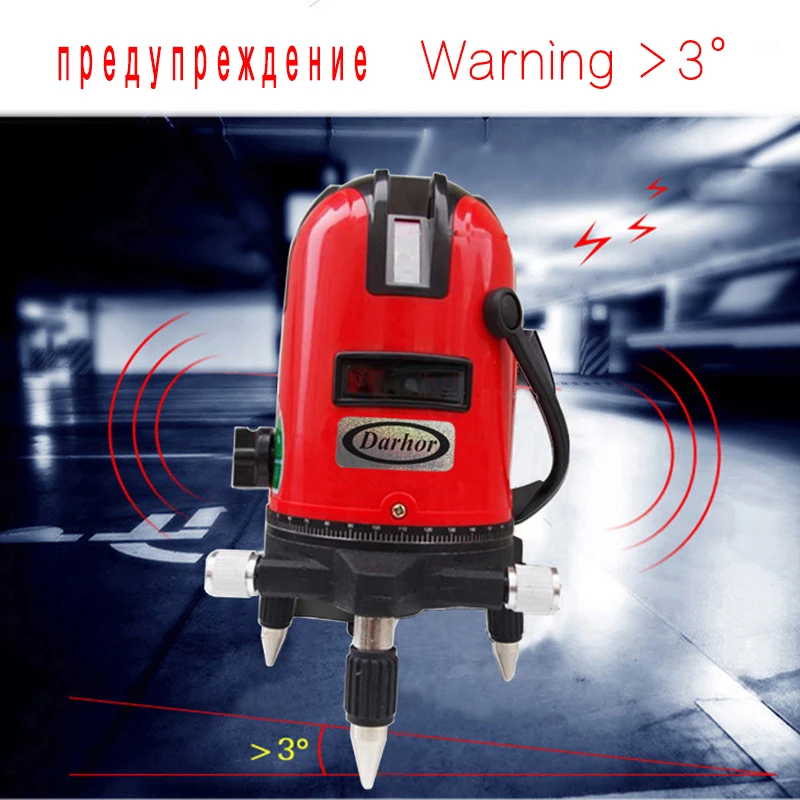DARHOR 5 Line 6 Points Lazer Level 360 Degree Rotary Cross Laser Nivel a Tilt Lines Levels trena de medir | Инструменты