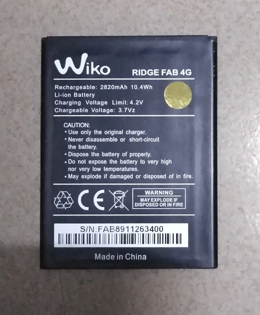 Аккумулятор 2820 мА · ч 3 7 В для Wiko коньков FAB 4G мобильный телефон аккумулятор