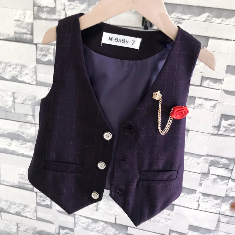 Жилет для мальчиков от 2 до 8 лет весенне-осенний полосатый жилет с v-образным