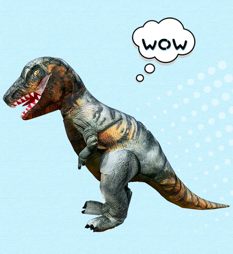 Надувной костюм T Rex Raptor, карнавальный костюм, Кошмар перед Рождеством, костюм динозавра, аниме