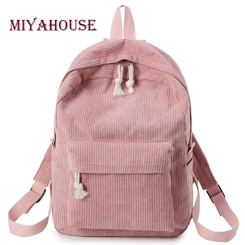 Рюкзак Miyahouse женский вельветовый в полоску|Женские рюкзаки| |