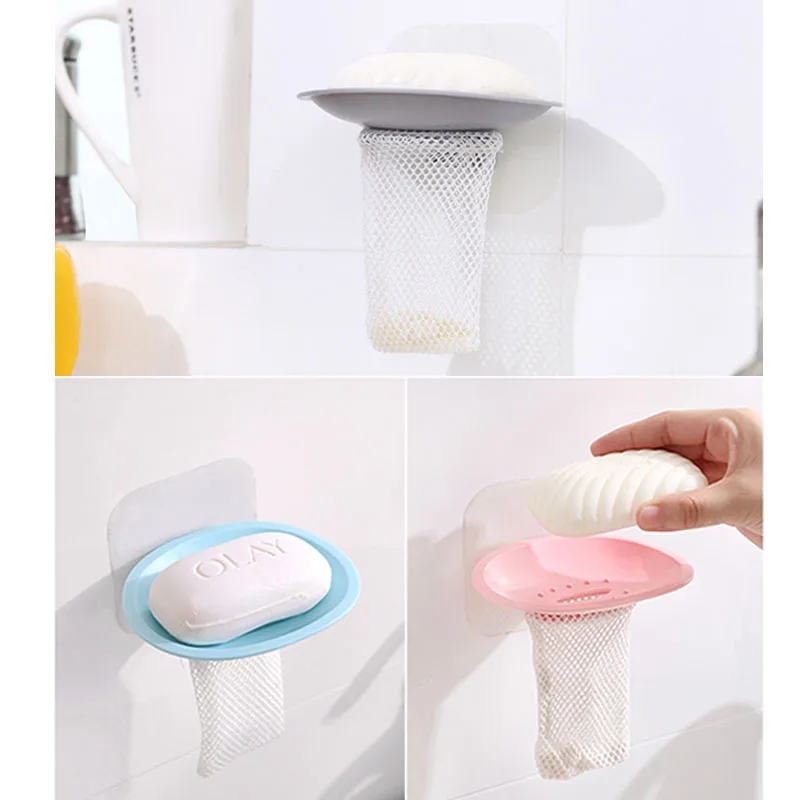 MEEVOGO Traceless ABS Пластик мыло коробка с сеткой мешок стока Ванная комната мыльница Кухня Аксессуары для ванной комнаты 4 цвета FZHA104