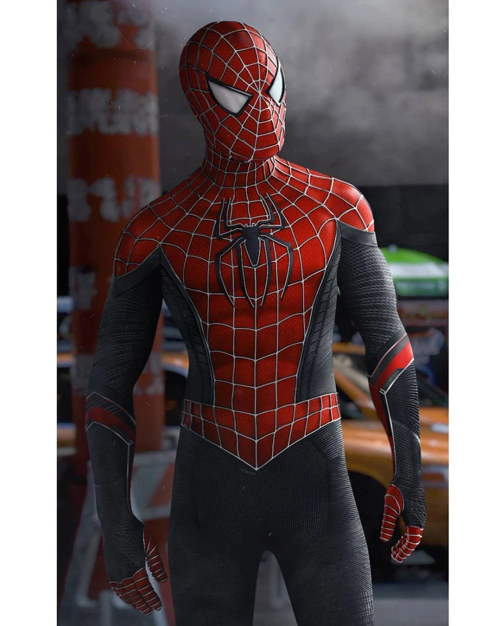 Вдали от дома Райми Спайдермен косплей костюм черный PS4 Insomniac Человек паук лайкра