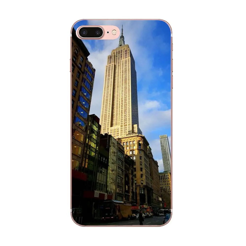 Мягкие чехлы из TPU для Galaxy Alpha Core Note 2 3 4 S2 A10 A20 A20E A30 A40 A50 A60 A70 M10 M20 M30 с изображением Эмпайр-стейт-билдинг в Нью-Йорке.