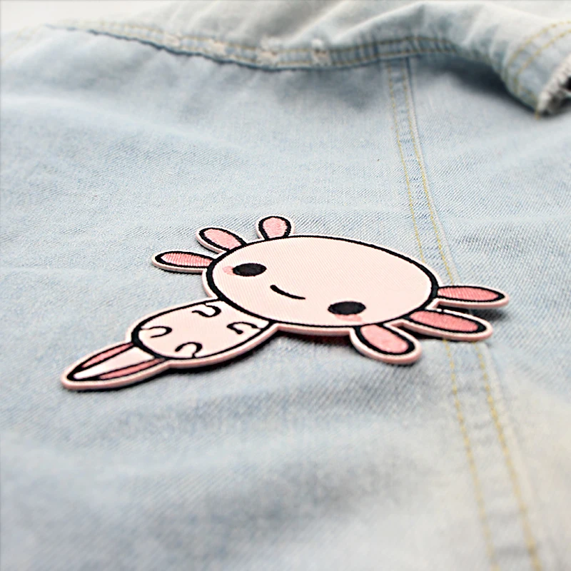 Happy Axolotl Милая аппликация патч ручной работы Железный на обуви сумка рубашка одежда для девочек аксессуары наклейки вышитые значки E0565