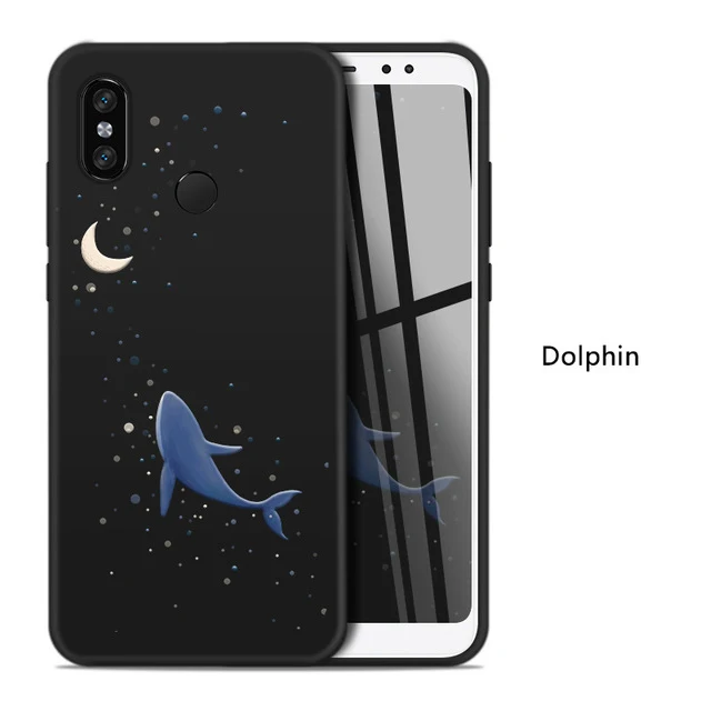 dolphin Мягкий силиконовый чехол ТПУ для Xiaomi mi A1 5X mi A2 Pocophone F1 Red mi 5 plus Red mi Note 5 6 pro чехол s простой мягкий чехол - Цвет: dolphin