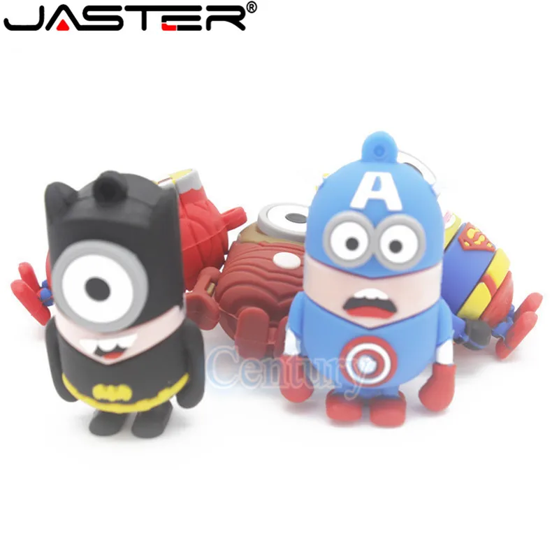 Флеш накопитель JASTER с мультипликационным изображением супергероев миньонов USB 2 0