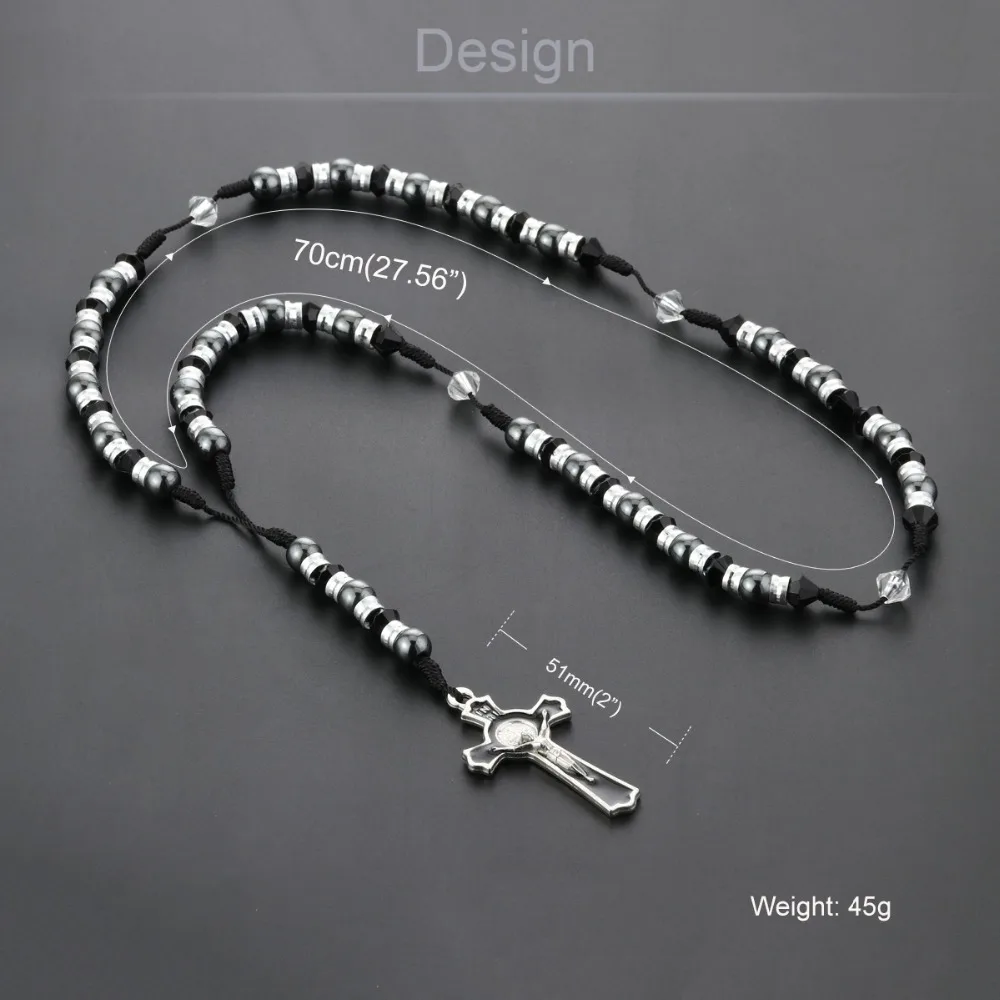 Винтажные орден Святого Бенедикта подвеска в виде креста с Иисусом ожерелья для