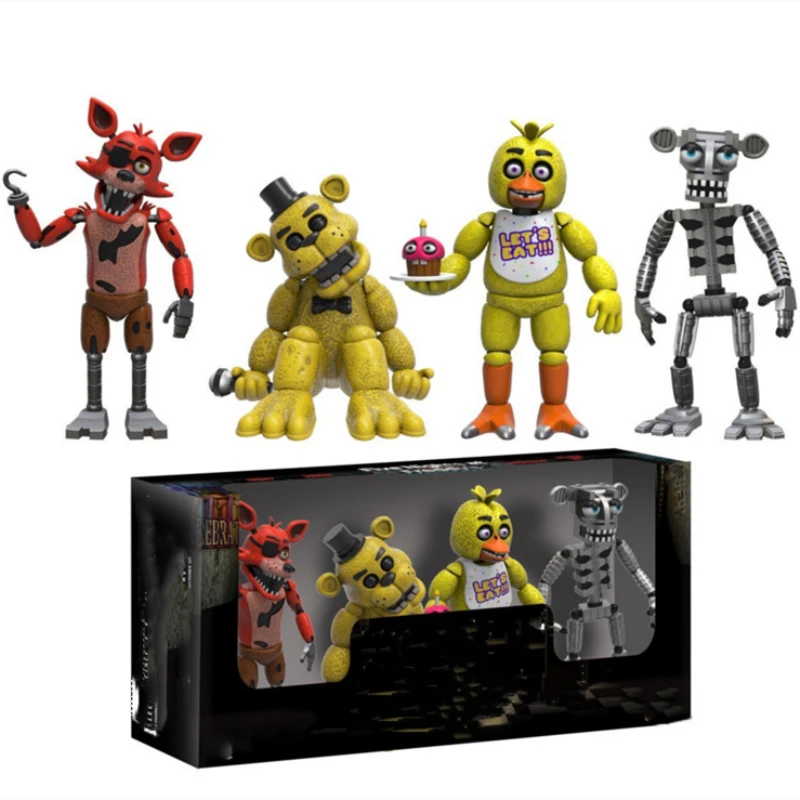Five Nights at Freddy's» «пять ночей у Фредди» игре Five Nights at Freddy's Бонни и Чика Funtime Фокси» из мультфильма для мальчика, ПВХ Фигурки игрушки 4 шт./компл. плюшевые игрушки подарок на день рождения