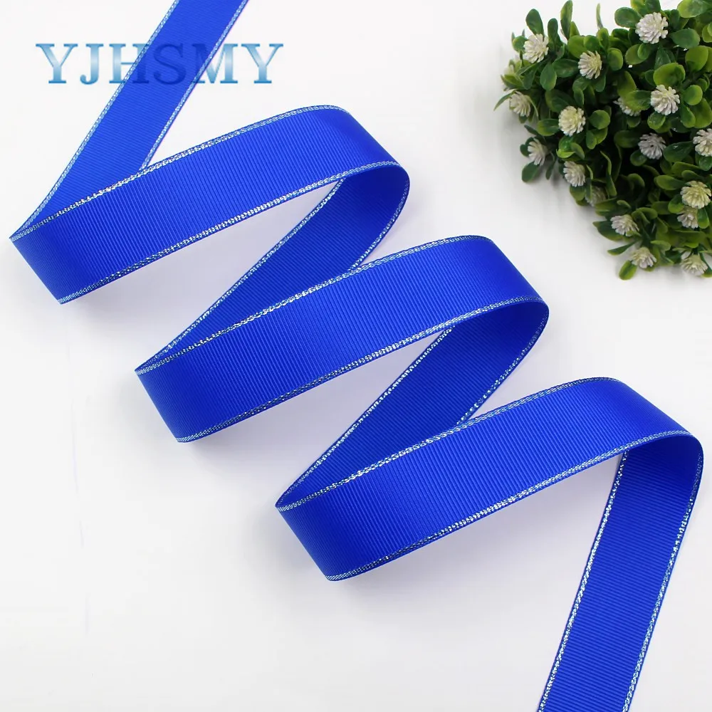 YJHSMY I-19316-580 25 мм 10 ярдов Серебристые двухсторонние ленты Аксессуары и украшения |