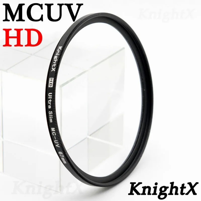 HD MCUV Knightx объектив Кепки вытяжки капюшон для Canon Nikon D5200 D5300 блюдо-ткань для чистки стекол 49 мм 52 мм 55 мм 58 мм 62 мм 67 мм 72 мм 77 мм - Цвет: HD MCUV