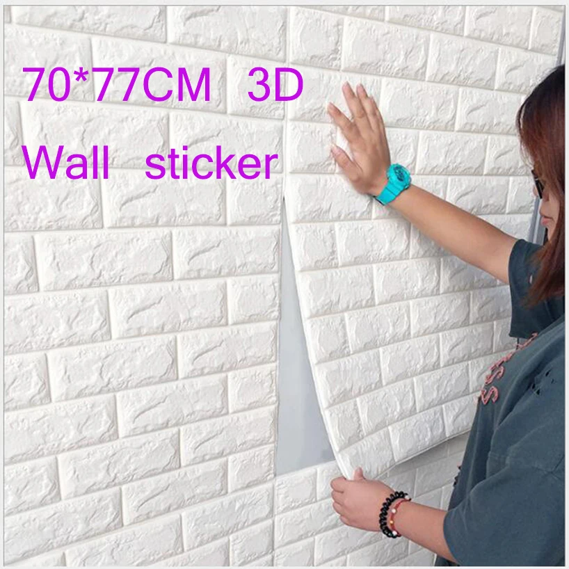 70*77 см DIY Самоклеящиеся 3D наклейки на кирпичные стены Декор для гостиной