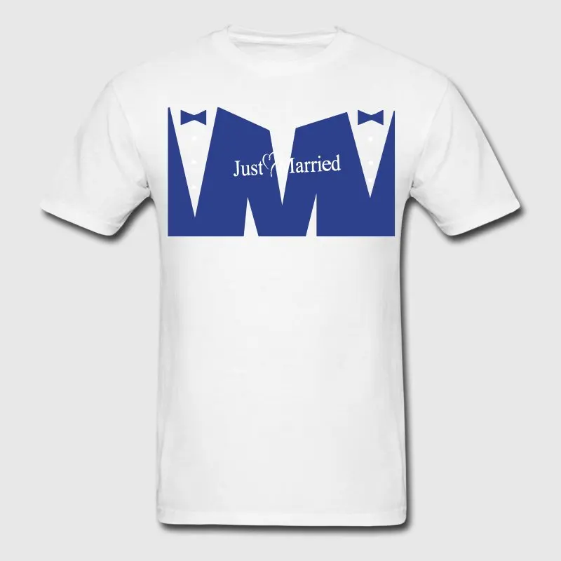 Fitness Tshirt For Men Homme Just Married (Gay Couple) T Shirt Trend Hiphop Camiseta 100% Cotton Comfortable | Мужская одежда