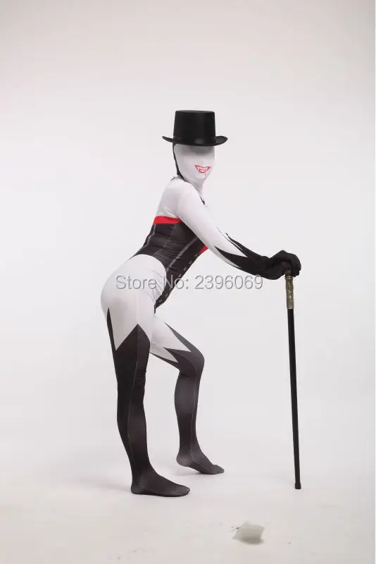 (AL159) черный красный и белый женский/для женщин спандекс Колготки унисекс зентай