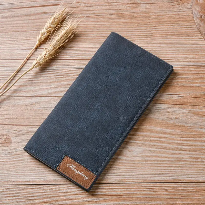 

Fashion Wallet Men's Long Wallet Frosted Design Simple PU Leather Matte Wallets Card Holder Soft Purse Bag