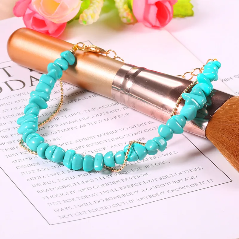 Женский искусственный мраморный камень на лодыжках праздничный пляжный браслет