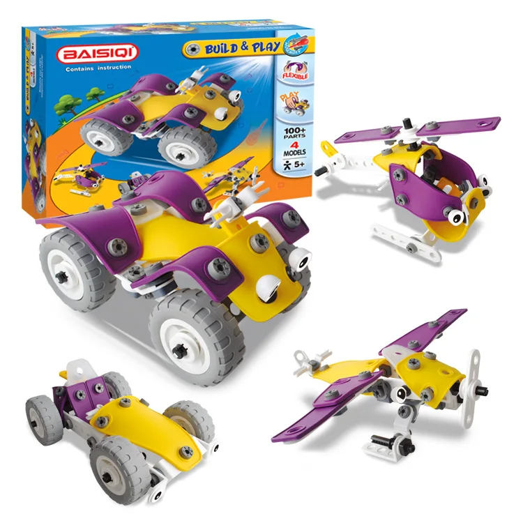 Строительные блоки игрушки для детей Мальчики Пластиковые Автомобильные