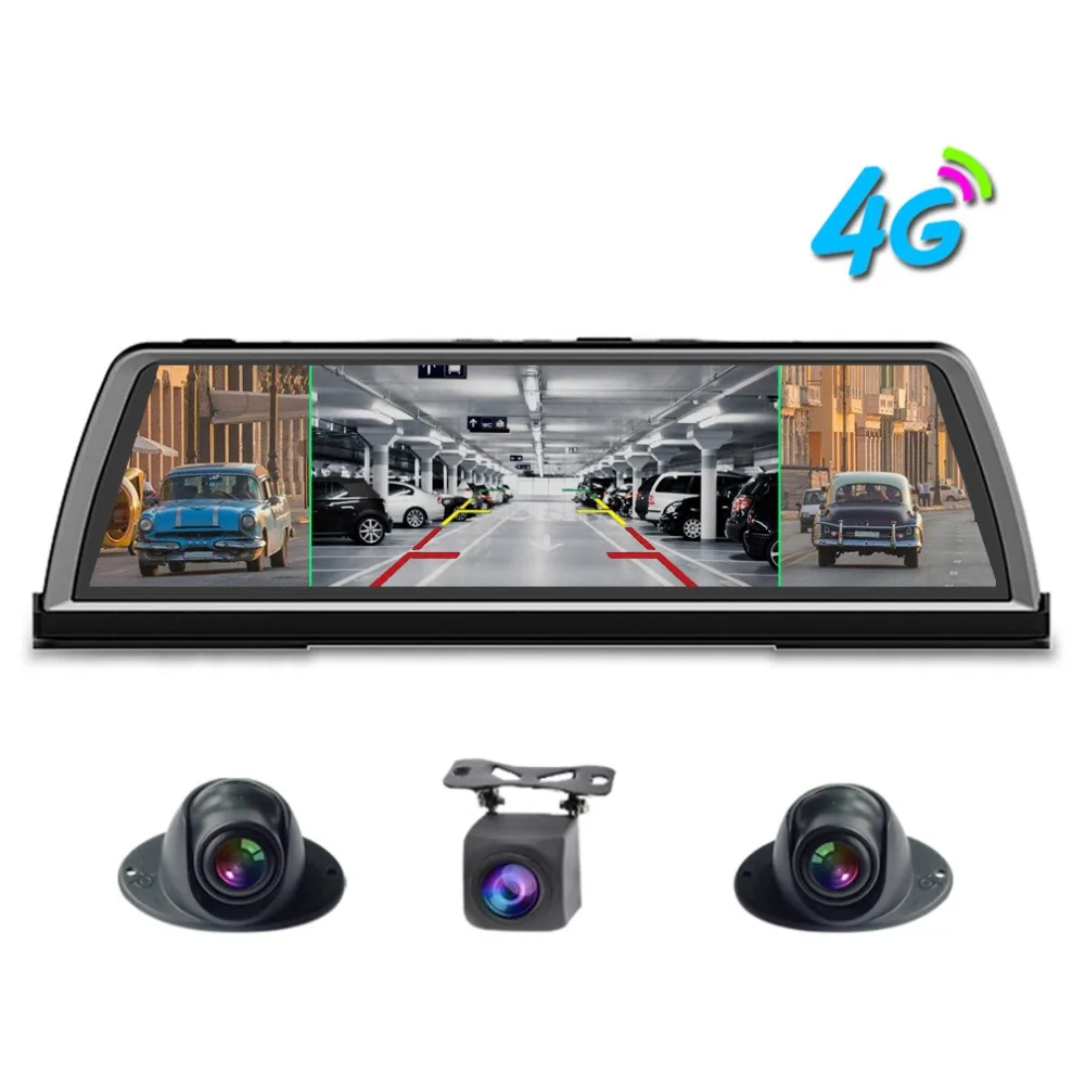 360-degree panoramic dashboard car dvr dash cam 4CH Cameras recorder 10