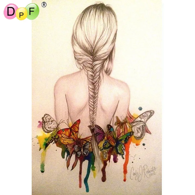 

Набор для алмазной вышивки «бабочка» с надписью «love girl»