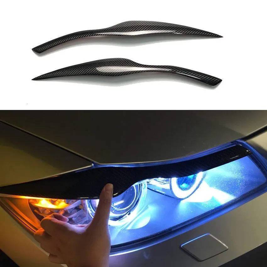 2 шт. автомобильные фары из углеродного волокна для BMW E90 E91 2005 2006 2007 2008 2009 2010 2011