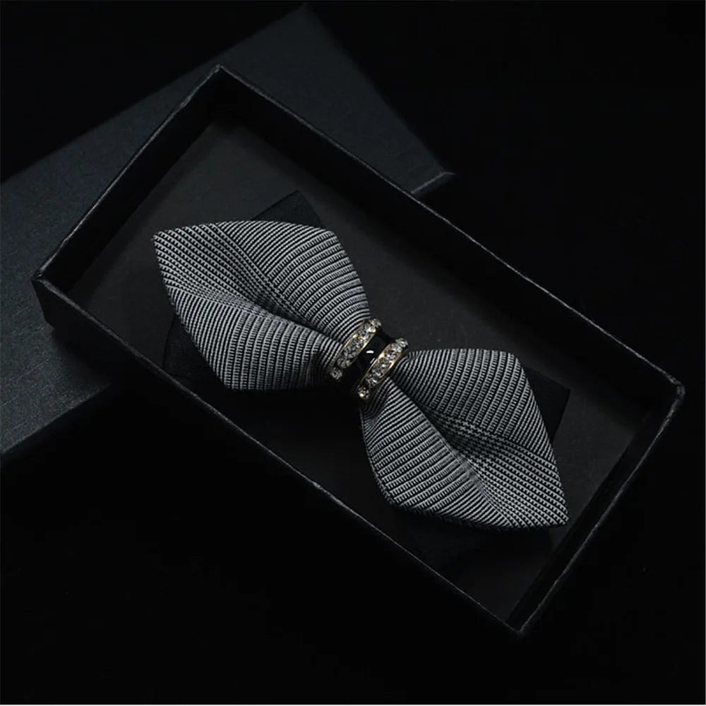 Роскошные Bling Crystal украшения из металла острые углы галстук-бабочка Свадебная вечеринка Банкетный клуб Бизнес бабочка узел Для мужчин аксессуары