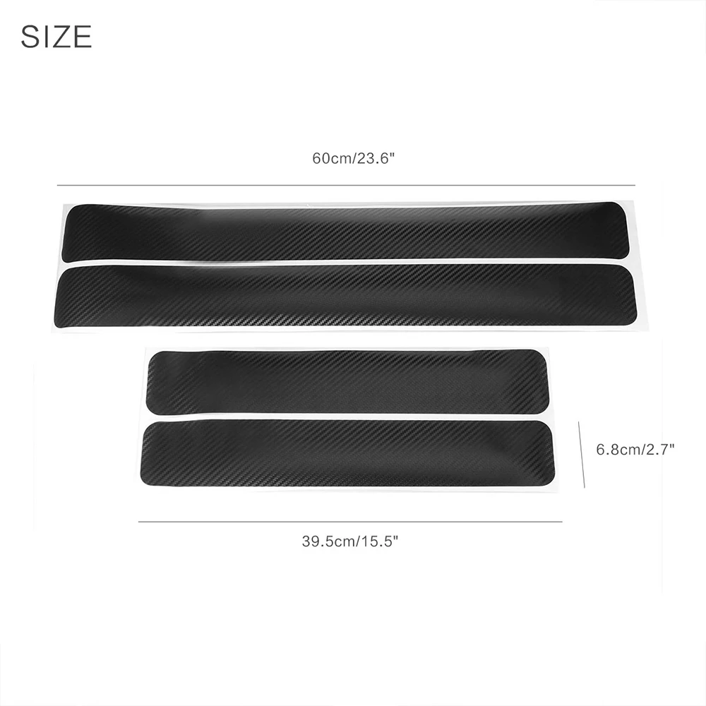 4 шт. Универсальная автомобильная дверная наклейка для порога не скользящая