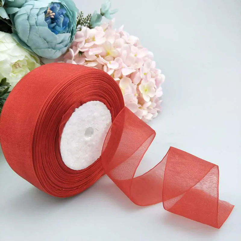 4 см* 45 м лента из органзы для одежды швейная ткань DIY лента для волос Цветы Подарочная упаковка свадебные украшения ленты лента принадлежности для вечеринки - Цвет: T07