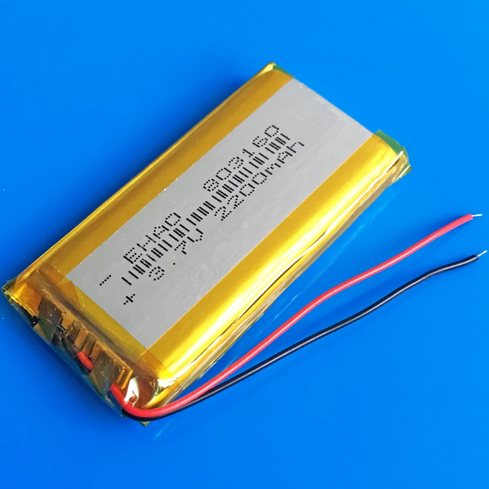 5 шт. 803160 3,7 в 2200 мАч литий-полимерная аккумуляторная батарея для gps DVD power bank CameraTablet PC PAD PDA 8*31*60 мм
