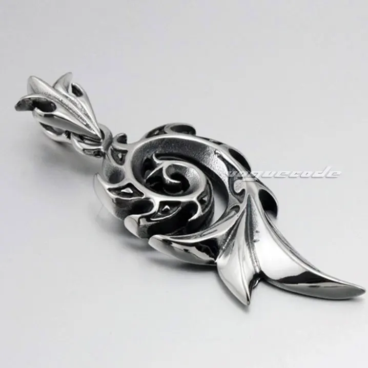 Подвеска серебряная Мужская модная однотонная Байкерская из нержавеющей стали