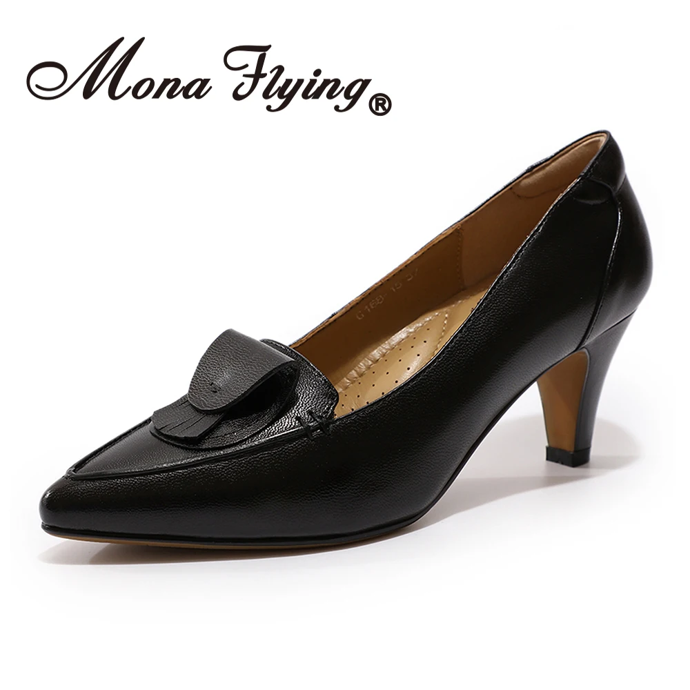 Mona Flying/женские туфли-лодочки кожаные модельные удобные элегантные туфли ручной работы женские туфли-G168-15 на высоком каблуке с острым носком без застежки