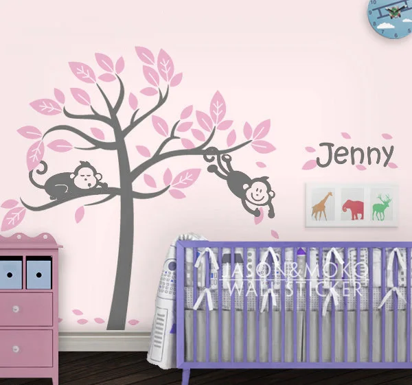 

Personalized Children Wall Decals with Monkey Tree Wall Stickers - Children Wall Sticker 170cmX180cm Free Shipping