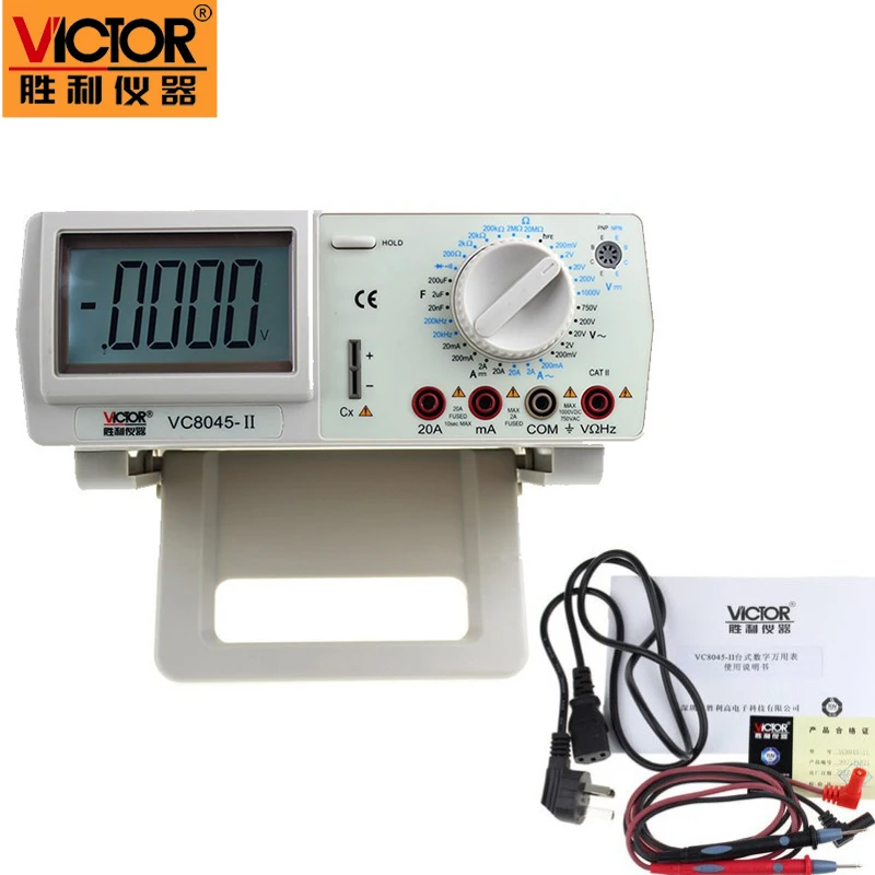

Новинка, настольный мультиметр Victor vc8045-II DMM с подсветкой, 4 1/2 мультиметр True RMS DCV/ACV/DCA/ACA