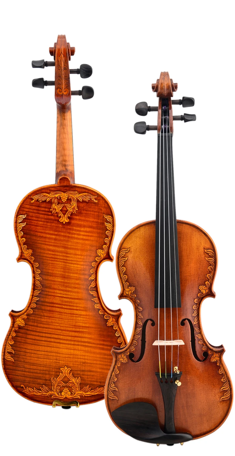 Кристина V07-carved скрипка 4/4 продвинутый итальянский скрипка Ручной Работы Антикварная древесина хвойного дерева, ели Скрипка o музыкальный инструмент, чехол для скрипки, канифоль