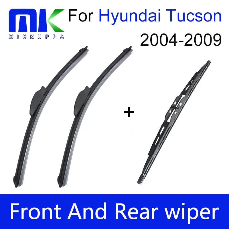 Combo Front &amp Rear Wiper Blades For Hyundai Tucson 2004-2009 Silicone Rubber Windscreen Windshield Wipers Auto Car Accessories |