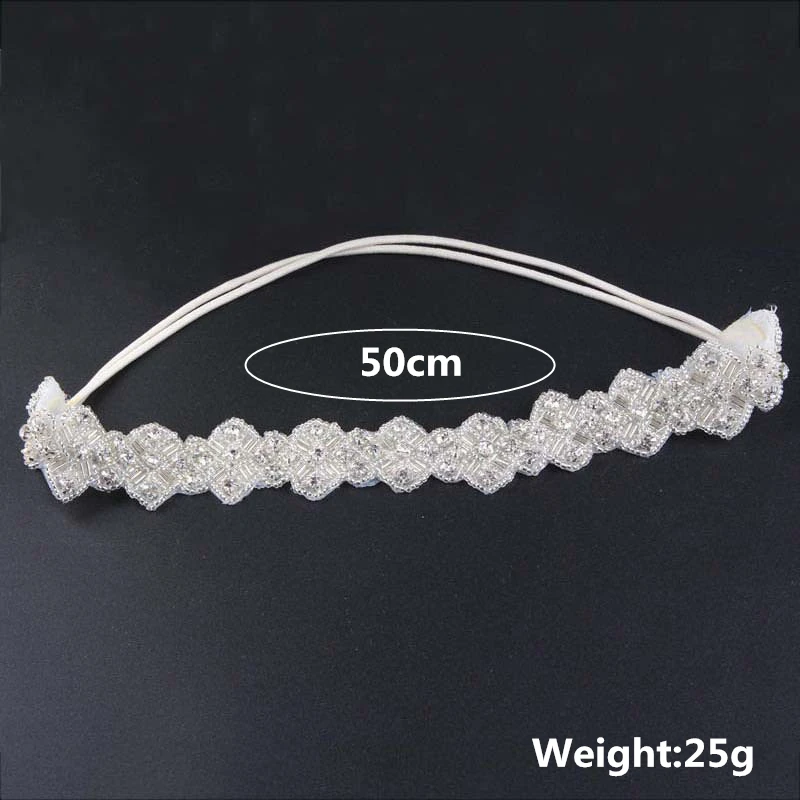Эластичные повязки для женщин белые свадебные аксессуары волос акриловые бусины