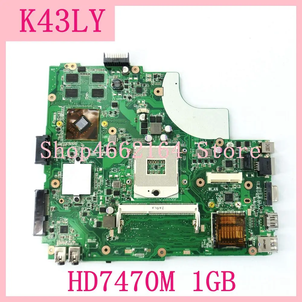 Материнская плата K43LY HD7470M 1 ГБ HM65 материнская ASUS X44H X84H X84HR K84LY для ноутбука DDR3
