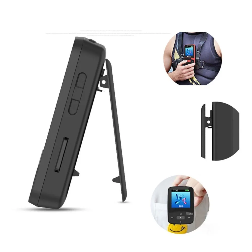 8 ГБ/16 ГБ Mini Bluetooth MP3 музыкальный плеер с клипсой Поддержка SD карты, FM радио, запись, электронная книга, шагомер бесплатным одаренных повязки