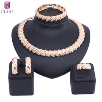 african beads jewelry set bridal wedding party jewelry sets for women gold color costume necklace earrig ring bangle set