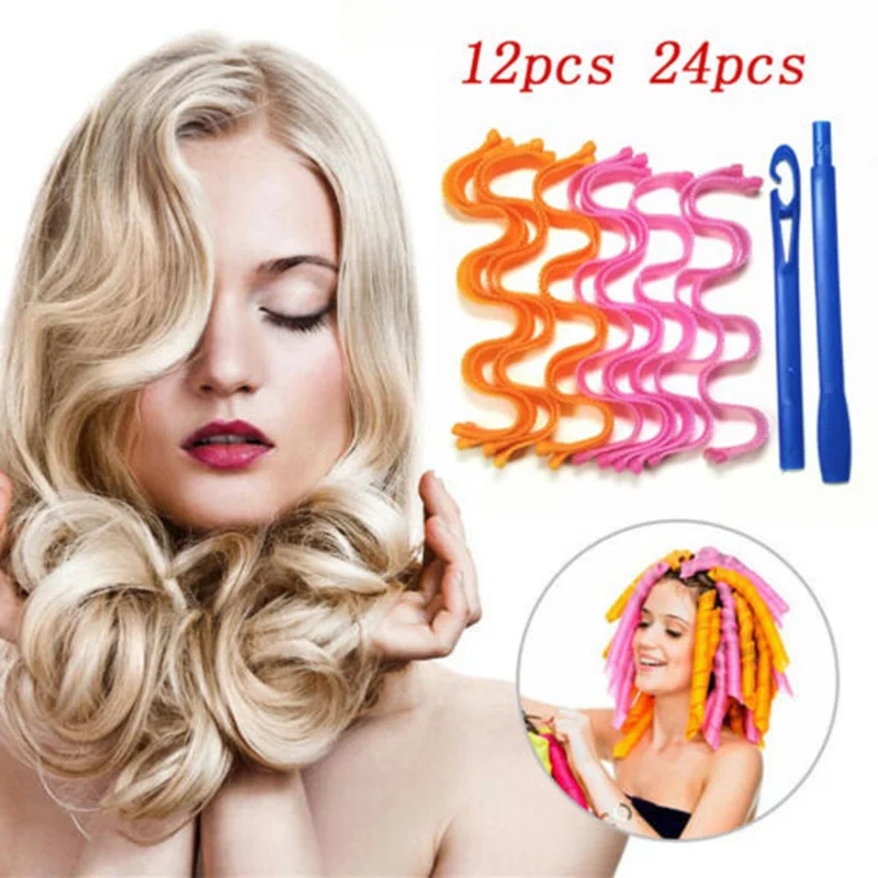 Новая мода волшебные длинные волосы головные уборы бигуди Curl Leverage спиральные Колечки волнистые формы DIY головные уборы