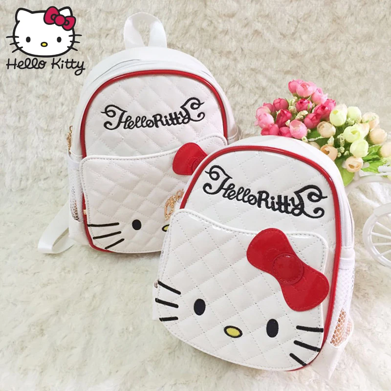 Hello kitty рюкзак мультфильм детская школьная сумка Дети Мода Женщины одно плечо искусственная кожа девочки дети плюшевый рюкзак