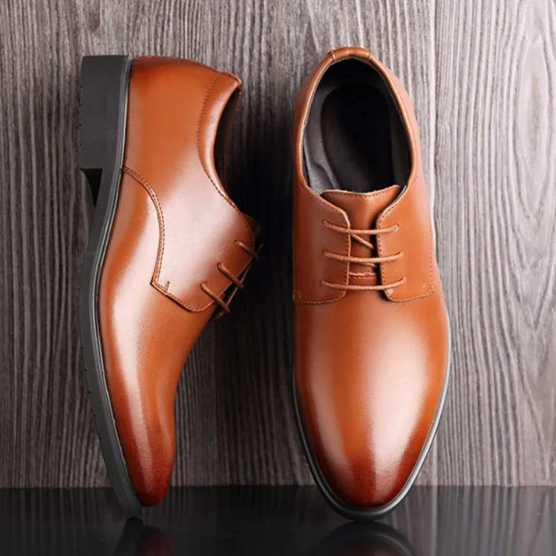 Черные мужские костюмные туфли классические для вечеринок итальянские кожаные