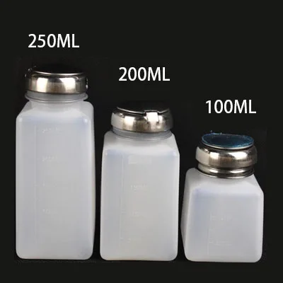 3pcs set FEPRLO 6 шт./лот 100 мл/200 мл/250 мл ESD пластиковые бутылки с алкоголем, бутылка для флюса, коррозионно-стойкие бутылки, диспенсер - Цвет: 3pcs set
