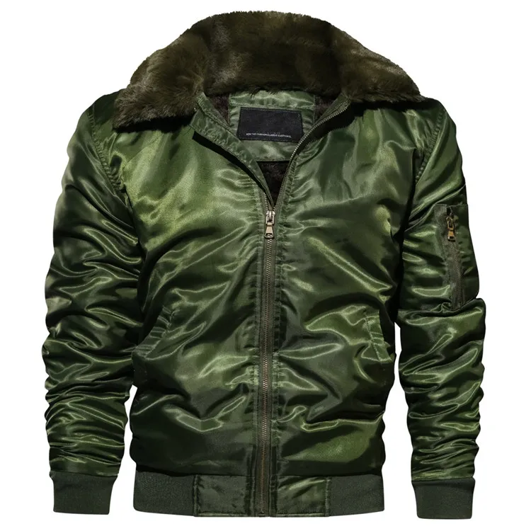 Army Green Новинка, мужские куртки, зимние, толстые, мотоциклетные пальто, мужские, пилот, куртка-бомбер, флисовая, теплая, мужская, s, брендовая одежда, SA555 - Цвет: Army Green