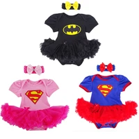 baby girl superhero tutu dresses with headhand newborn short sleeves jumpsuit infant girls cute costume