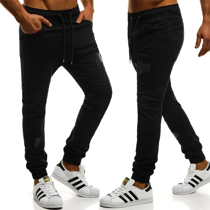 Мужские спортивные штаны в полоску облегающие для бега Компрессионные