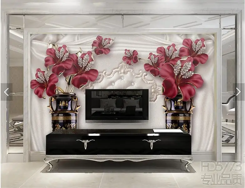 

European Flower HD Wallpaper Custom Size 3D Mural Photo Wallpapers for Living Room Sofa Hotel Wall Decor Papel De Parede Sala