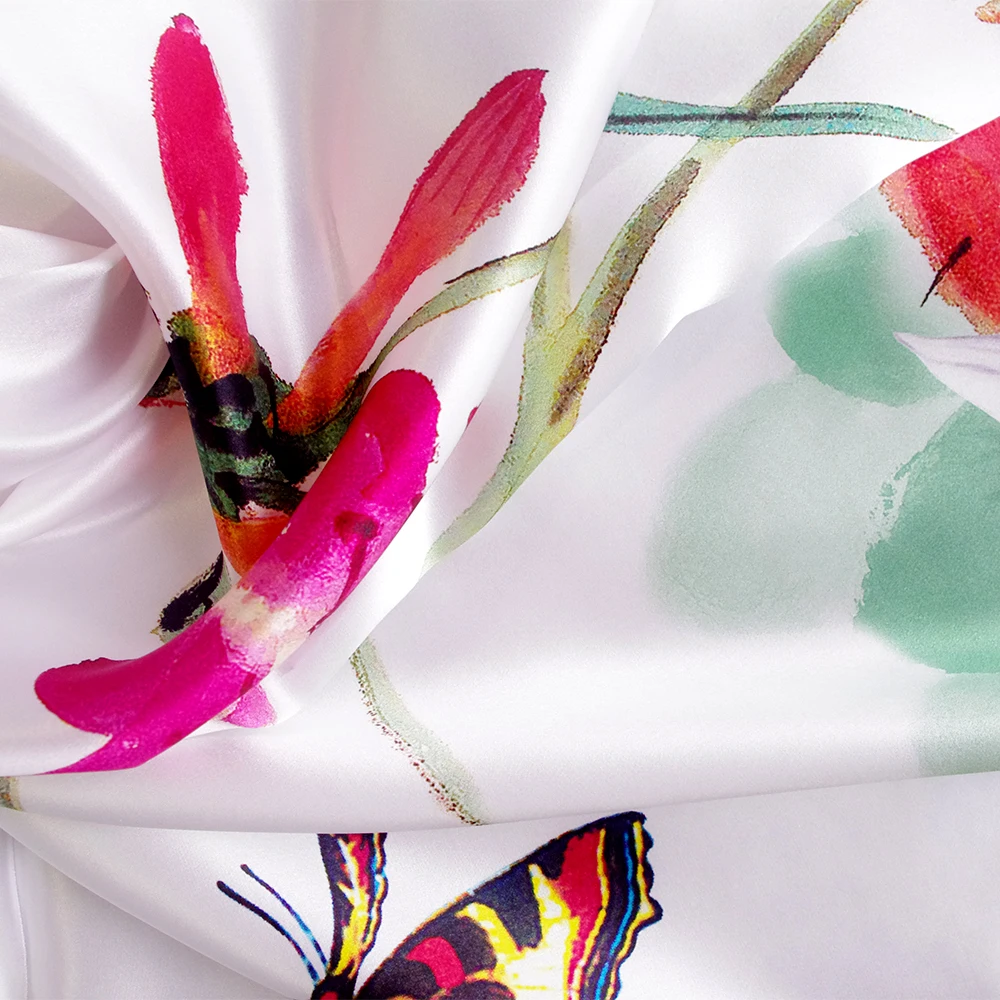 Aishidis новый длинный шелковый шарф цветочный большой и шали цветок петунии бабочка